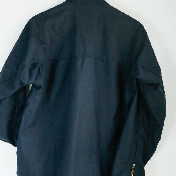 Phillip Lim Navy Blue Asymmetrical Pocket Double Zipper Nylon Jacket S - Picture 6 of 9